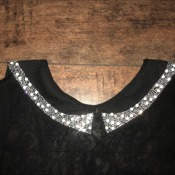 Sheer black rhinestone shirt - Picture 2 of 5